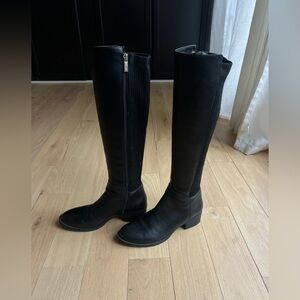 Faux black boots with knit slim 5.5